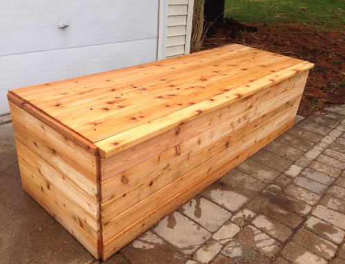 300 gallon Cedar Rain Bench DIY